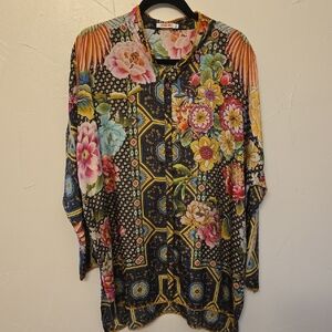 Johnny Was Multicolor Floral Top